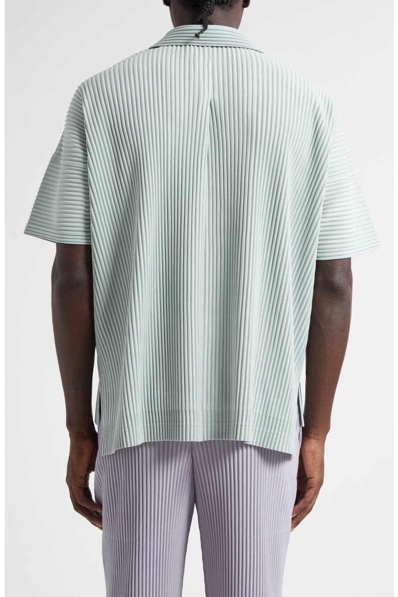 Monthly Colors July Pleated Short Sleeve Button-Up Shirt (Men
