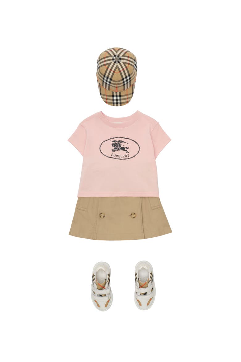 Knight Stamp Cotton T-shirt, Alternate, color, Bouquet pink