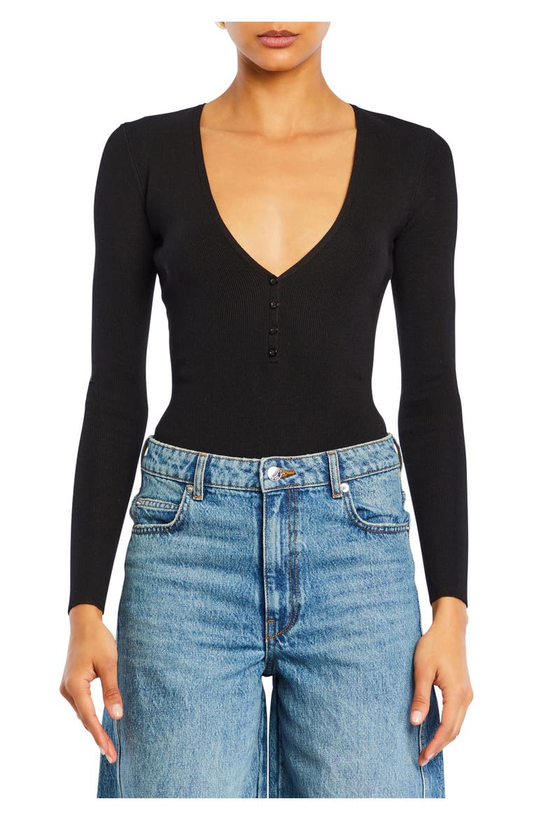 Lia Knit Bodysuit, Main, color, Black