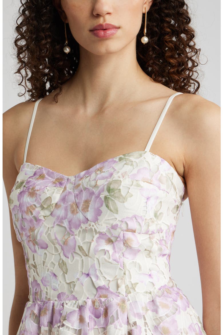 Print Lace Midi Sundress, Alternate, color, PURPLE FLORAL