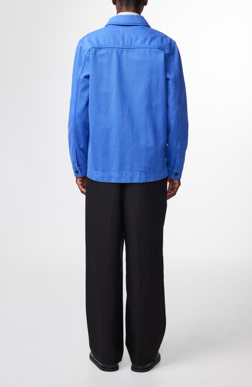 Nn07 1874 Ollie Organic Cotton Denim Button-up Overshirt In Blue