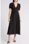Puff Sleeve Cinched Waist Midi Dress