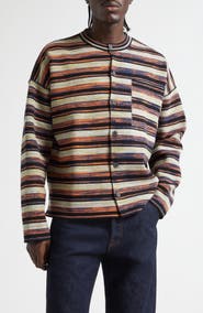 Waste Yarn Project Matt Space Dyed Stripe One of a Kind Shirt Jacket