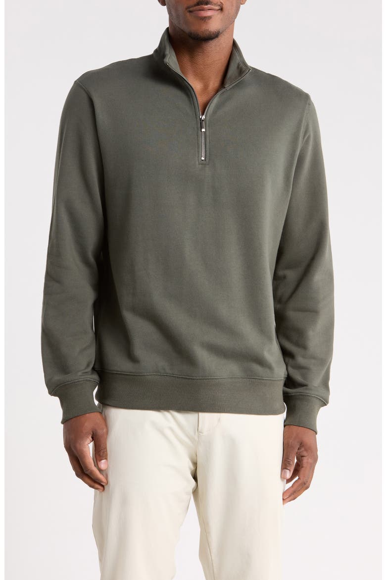 French Terry Quarter Zip Sweatshirt, Main, color, GREY CHIMERA