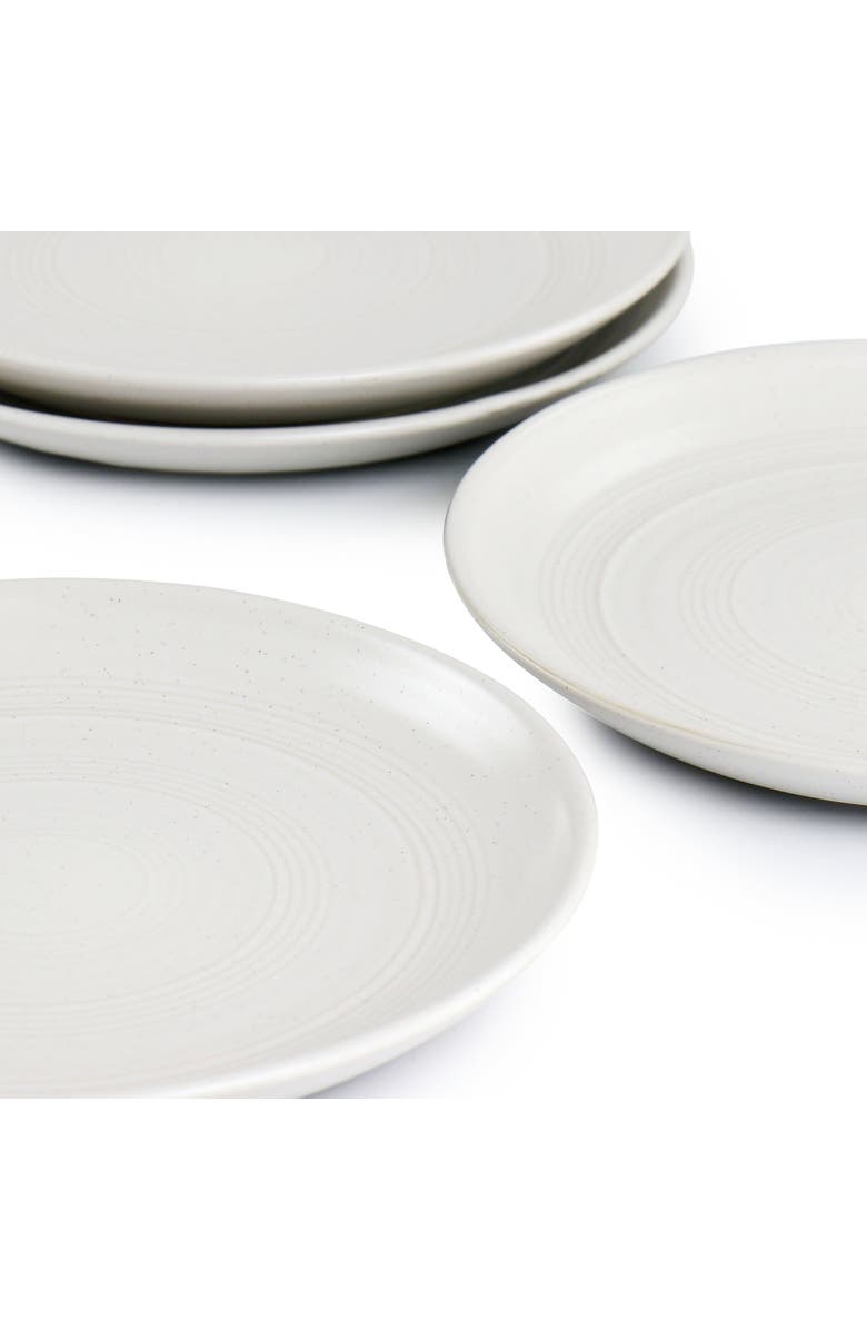 Gibson Millrook 4 Piece 7in Stoneware Appetizer Plate Set, Alternate, color, Off-White