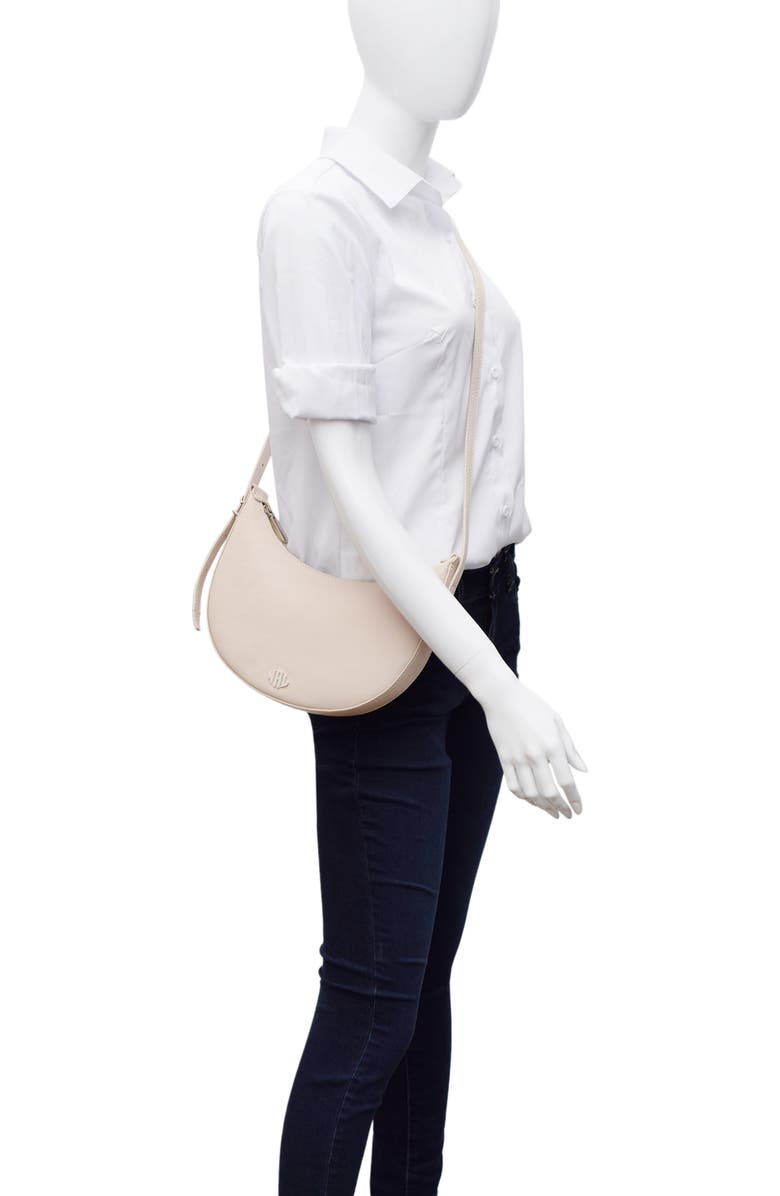 New Amsterdam Leatherworks Silas Leather Saddle Bag, Alternate, color, Ivory