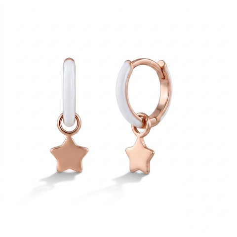 Dangle Star Girl Hoop Earrings