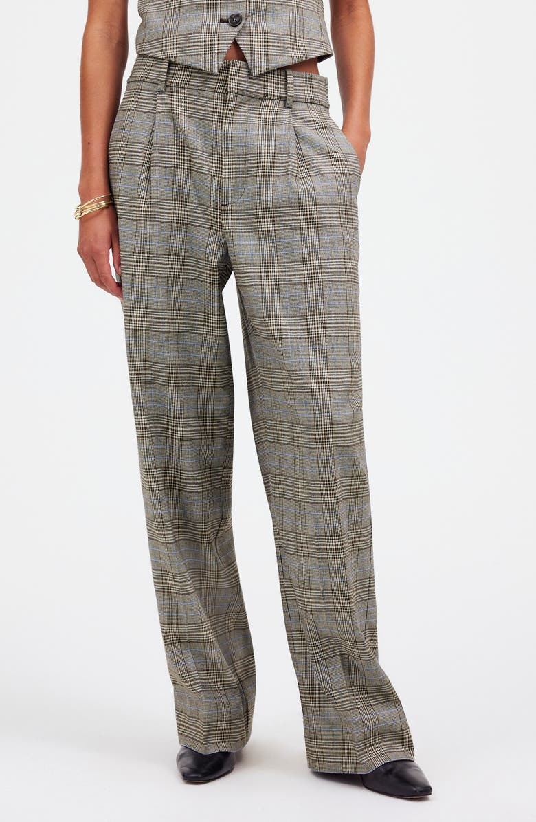 Madewell Yarn Dyed Plaid Slouchy Straight Leg Pants, Main, color, 