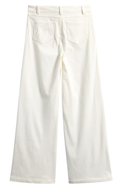 Tractr Kids' Wide Leg Corduroy Pants In White