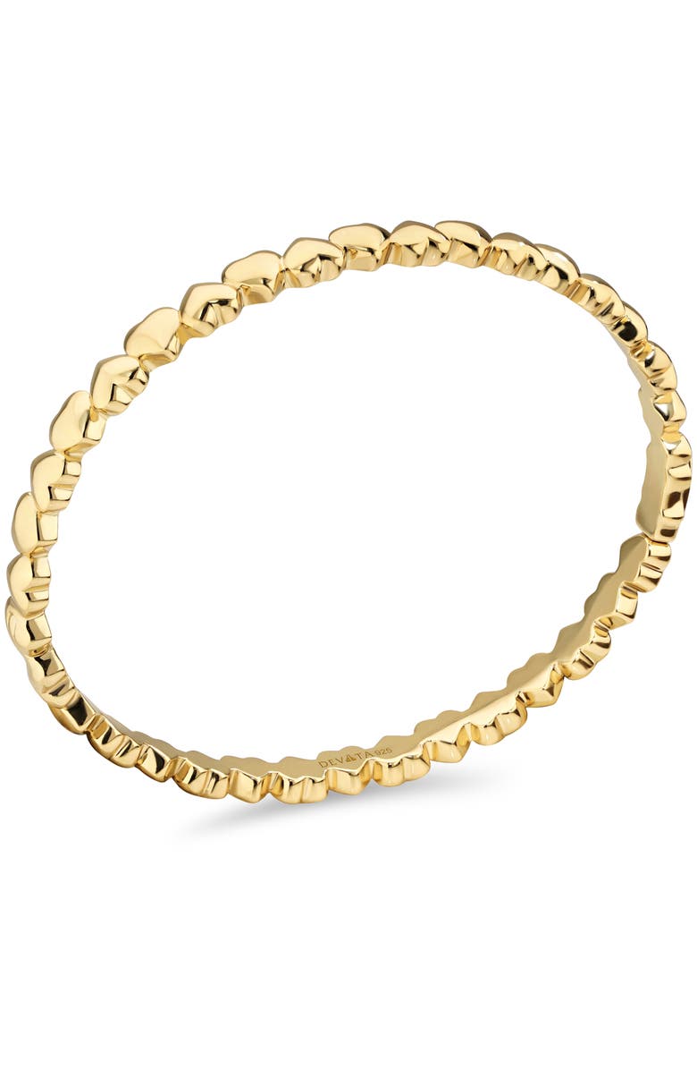 DEVATA Sweet Heart Eternity Bangle Bracelet in Gold Plated Sterling Silver, Alternate, color, Yellow Gold