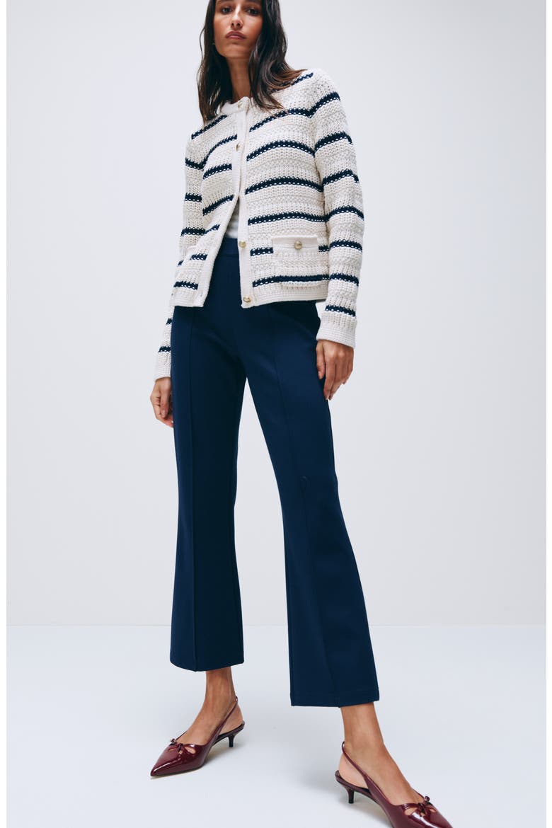 Pull-On Stretch Ponte Kick Flare Leg Pants, Alternate, color, NAVY STILL