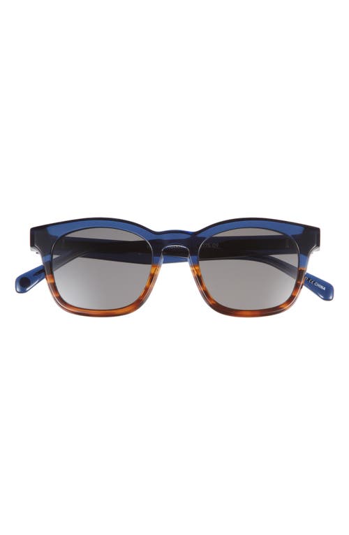 Eyebobs Humble Narrator 49mm Small Polarized Square Sunglasses In Navy Amber Crystal/grey