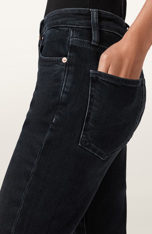 Allsaints Maisie Raw Hem Flare Jeans In Black
