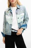 Desigual Swan Appliqué Denim Trucker Jacket