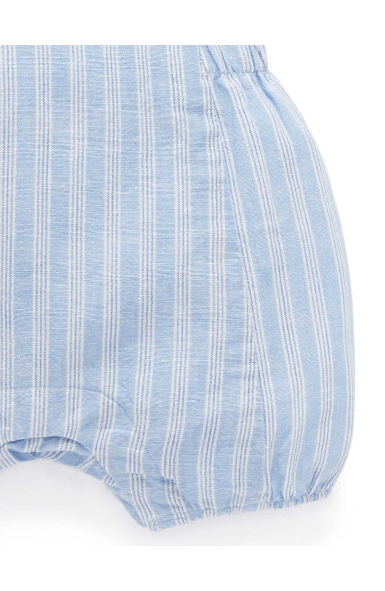 Purebaby Short Leg Overall Set, Alternate, color, Laguna Stripe