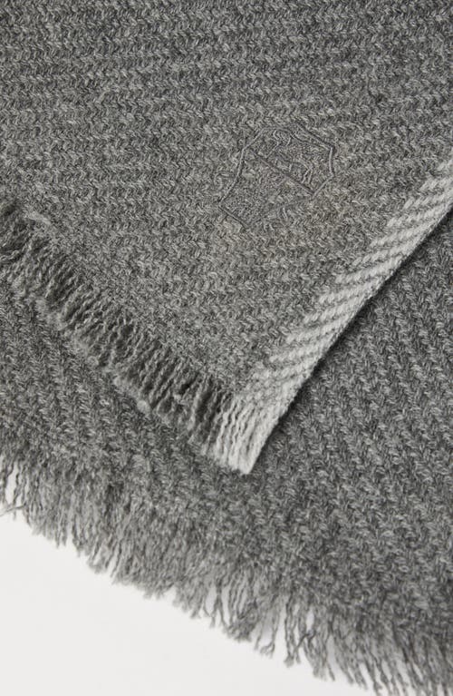 Brunello Cucinelli Cashmere Diagonal Scarf In Medium Grey