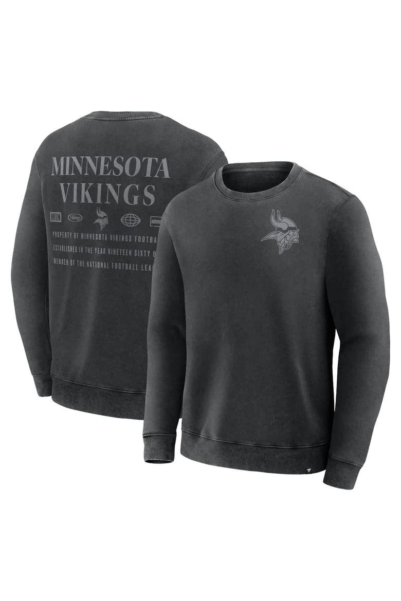 Men's Fanatics Black Minnesota Vikings Deep Route Pullover Sweatshirt, Main, color, Black