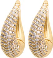ATHRA LUXE Cubic Zirconia Swirl Huggie Hoop Earrings