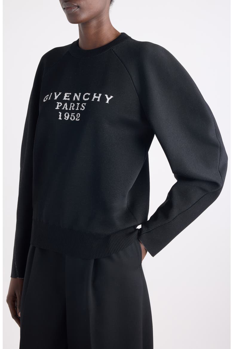 Logo Intarsia Crewneck Sweater, Alternate, color, BLACK