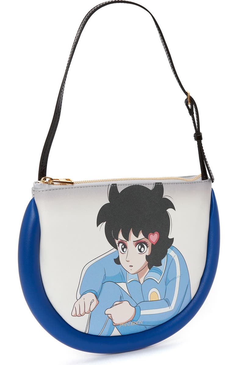 JW Anderson x 'Run Hany' Bumper Moon Leather Shoulder Bag, Alternate, color,