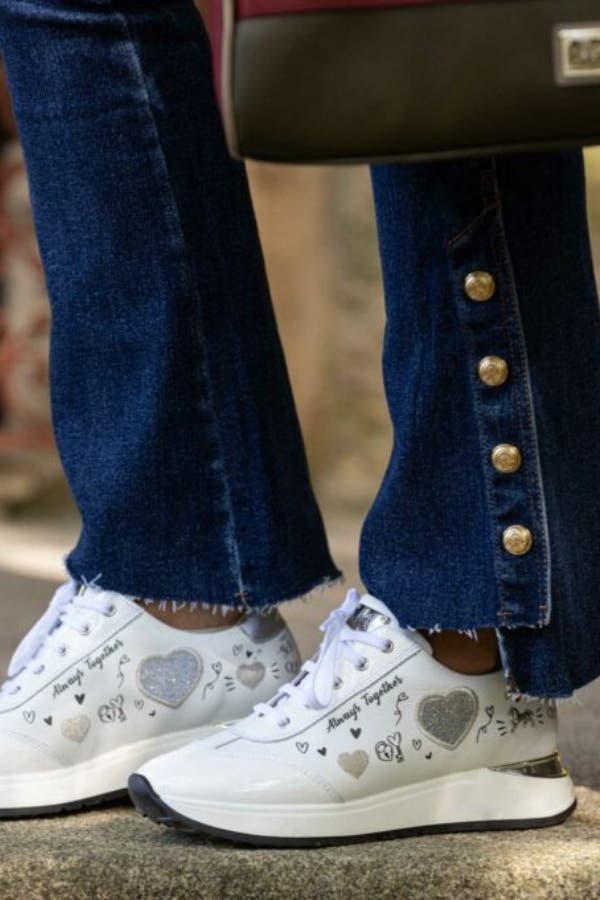 Always Together Leather Sneakers, Alternate, color, White / Silver