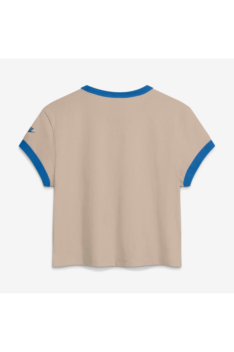 Women's Nike Cream Detroit Lions Rewind Ringer Mod Cropped T-Shirt, Alternate, color, Cream