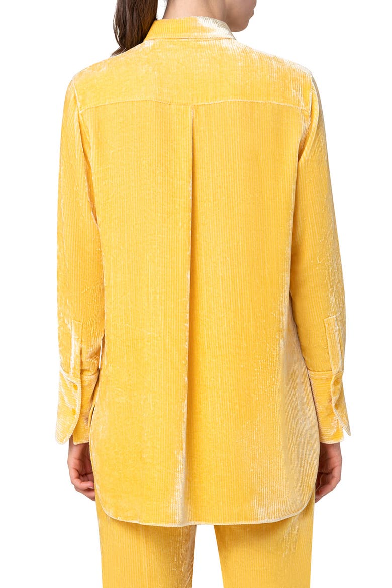 Velvet Corduroy Button-Up Shirt, Alternate, color, YELLOW
