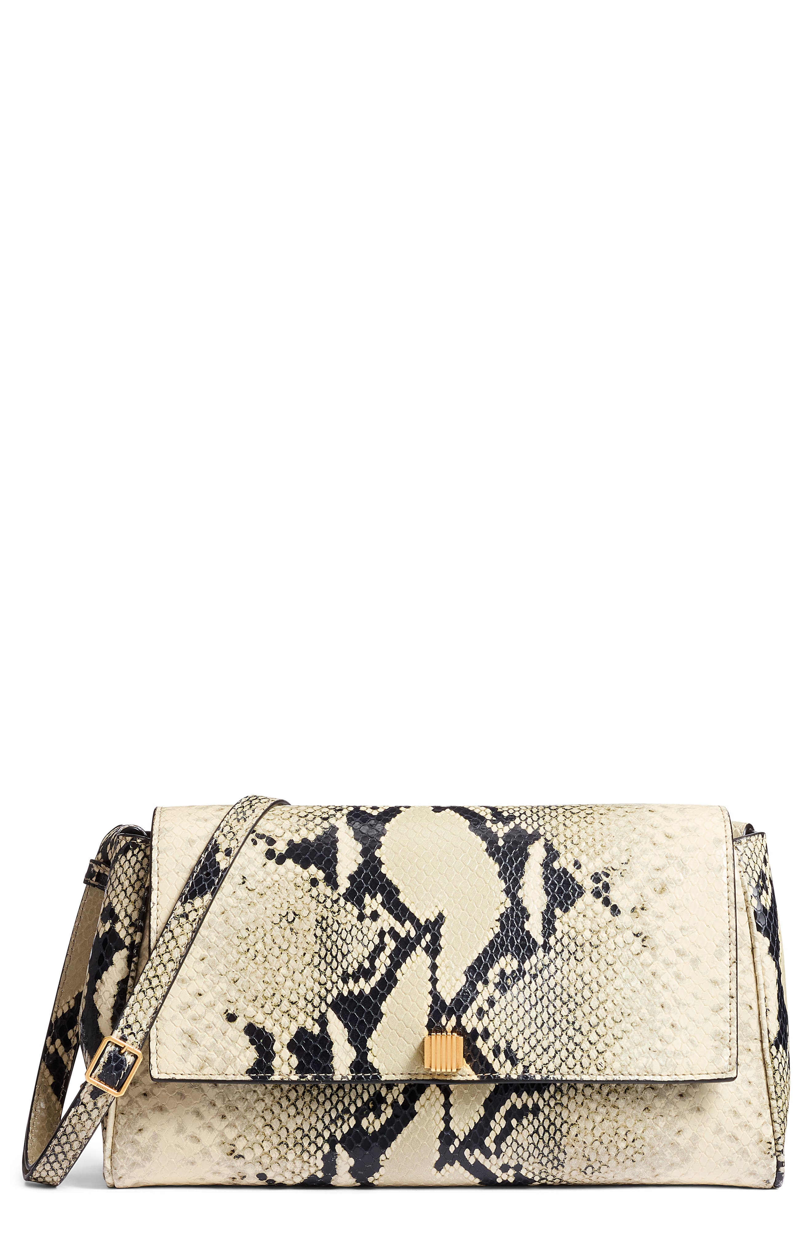 Khaite Audrey Python Print Leather Crossbody Bag, Main, color, 