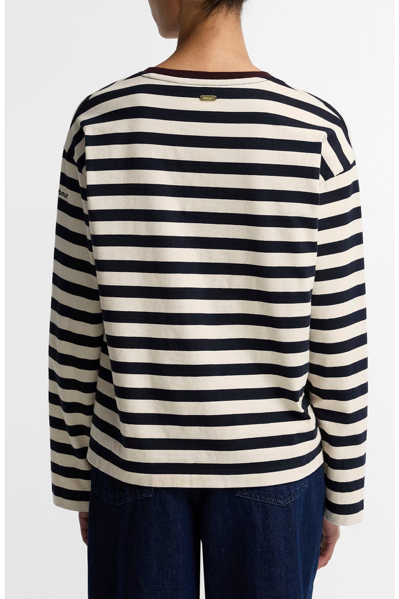 Woodhouse Striped Long Sleeve Cotton Top, Alternate, color, DARK NAVY/ BIRCH
