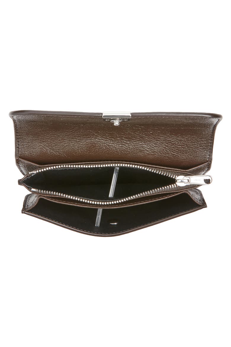 Soft Tab Studded Leather Wallet, Alternate, color, DARK CHOCOLATE BR490