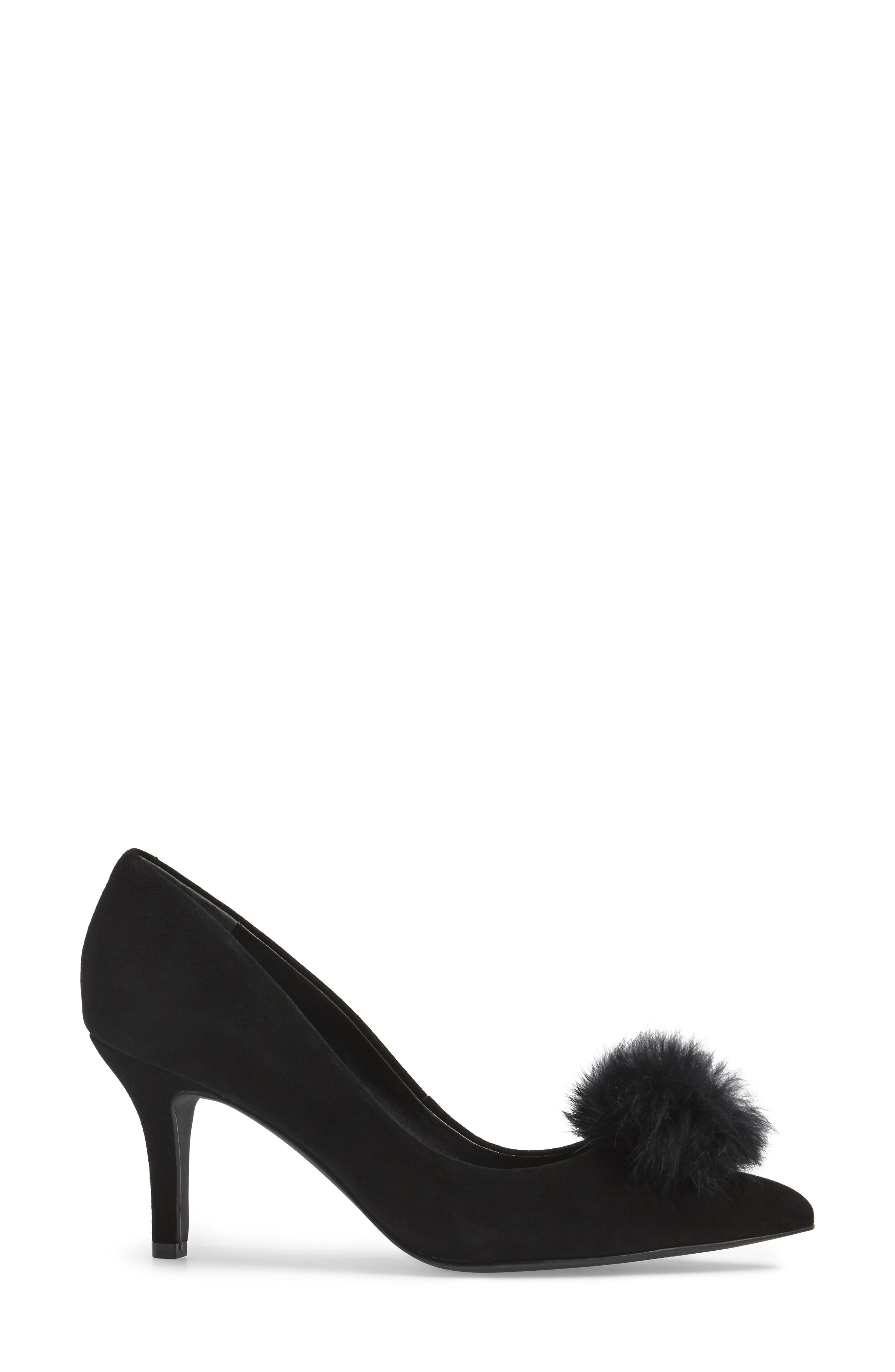 Charles by Charles David Sadie Genuine Rabbit Fur Pom Pump, Alternate, color, 