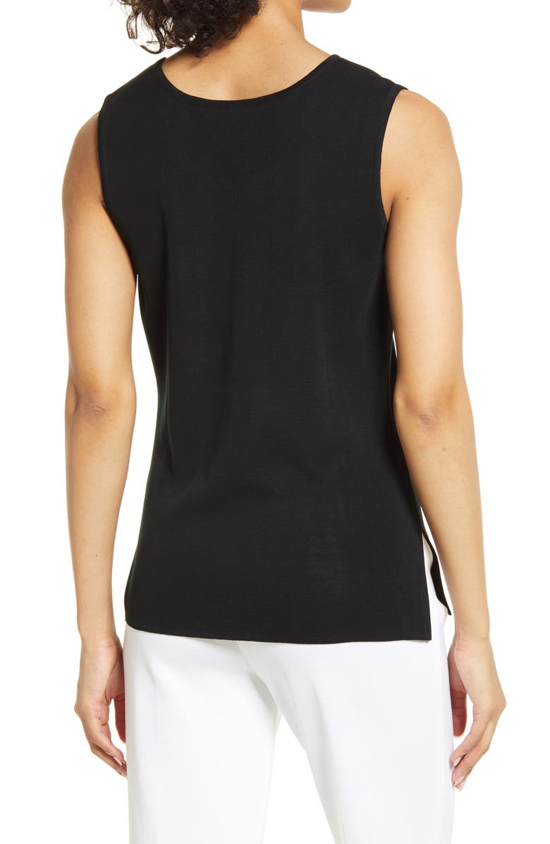 Ming Wang Scoop Neck Sweater Tank, Alternate, color, Black
