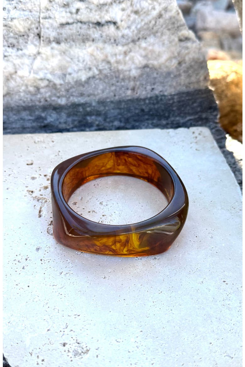 Tortoise Acrylic Cuff Bracelet, Alternate, color, BROWN