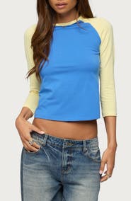 EDIKTED Emma Raglan Sleeve T-Shirt