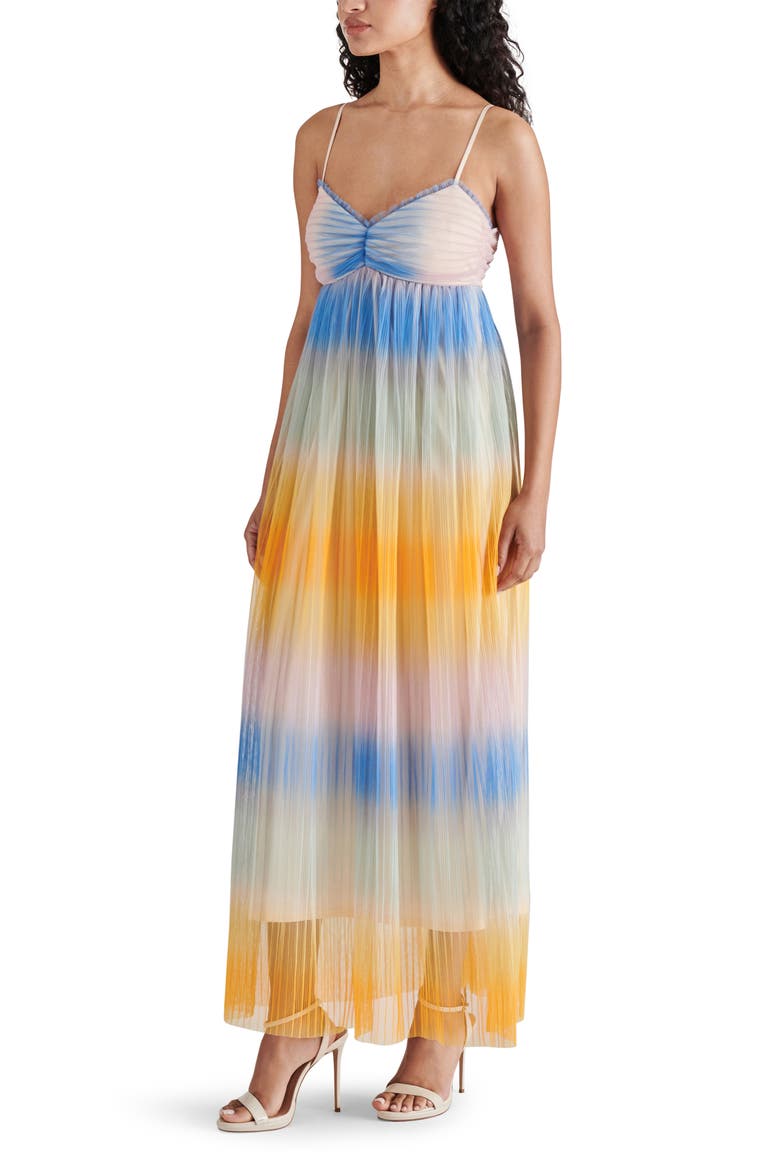 Aja Ombré Stripe Maxi Dress, Alternate, color, SUNSET