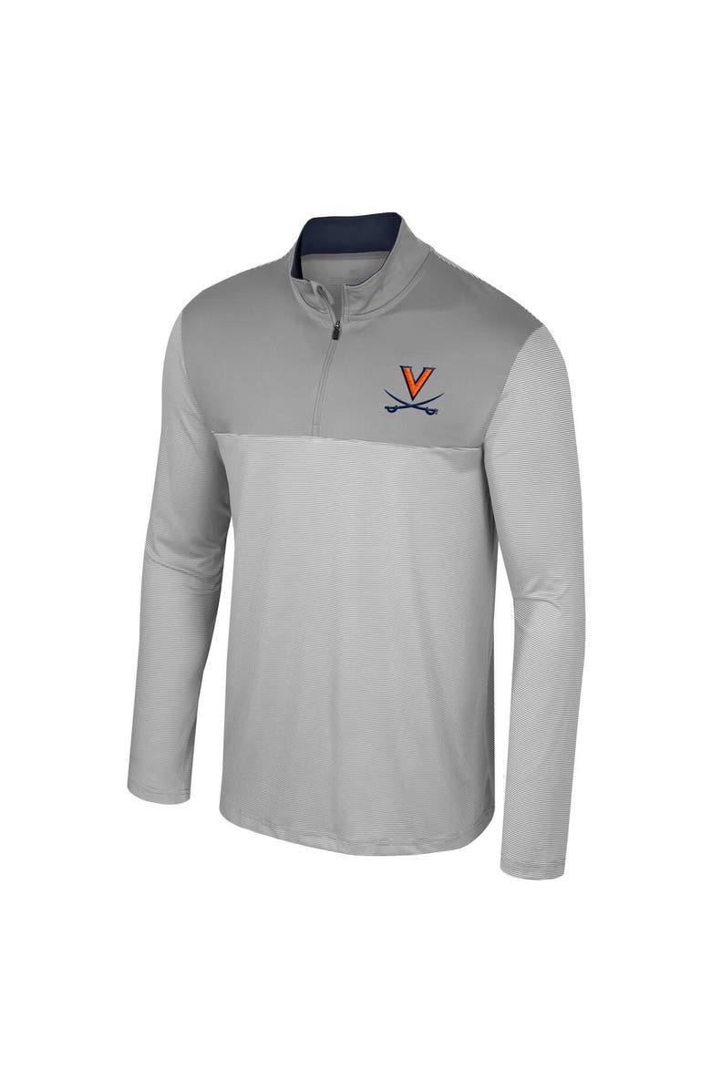 COLOSSEUM Men's Colosseum Gray Virginia Cavaliers Tuck Quarter-Zip Top, Alternate, color,