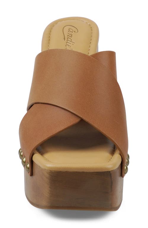 Candies Candie's Maggy Platform Slide Sandal In Brown