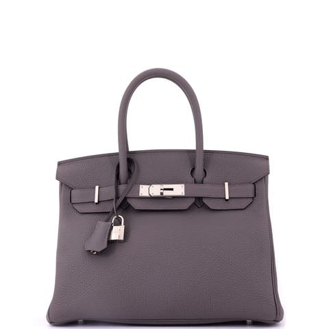 Birkin Handbag Grey Togo with Palladium Hardware 30