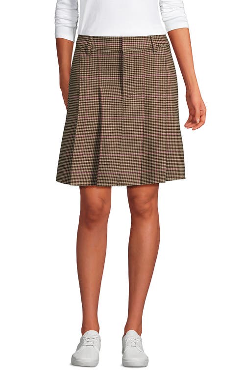 Lands' End Plus Size Brushed Flannel Pleated Mini Skirt In Multi