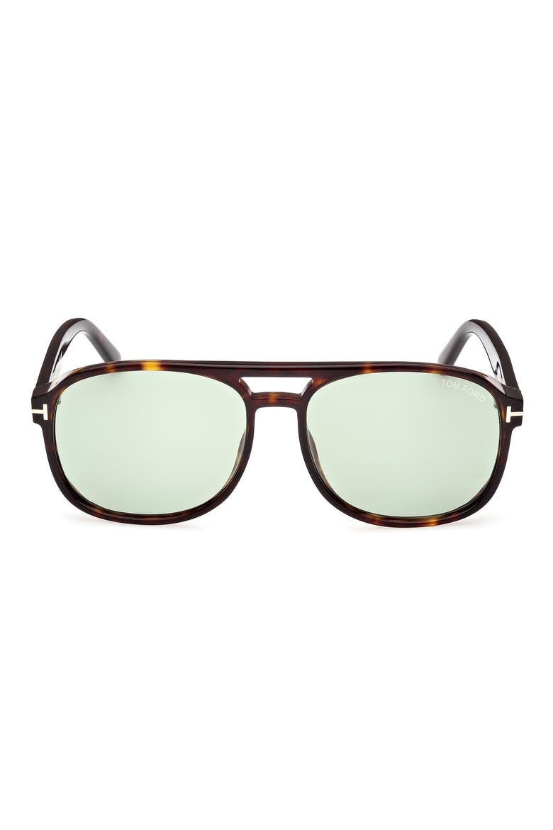 Rosco 58mm Navigator Sunglasses, Main, color, DARK HAVANA / GREEN