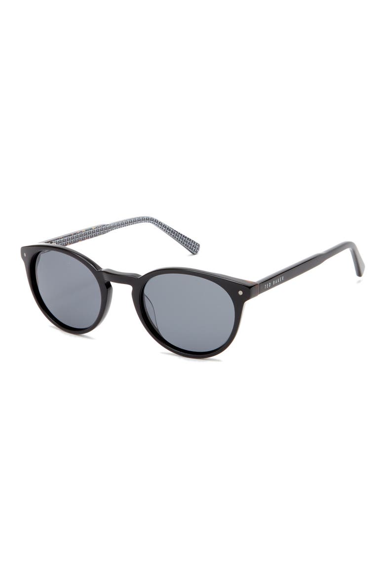 51mm Round Sunglasses, Alternate, color, BLACK