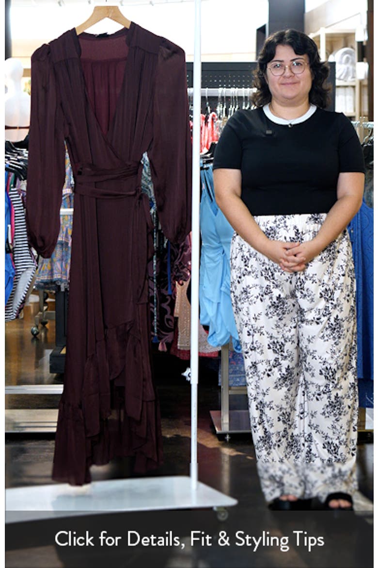 Rylie Love Long Sleeve High-Low Satin Maxi Dress video