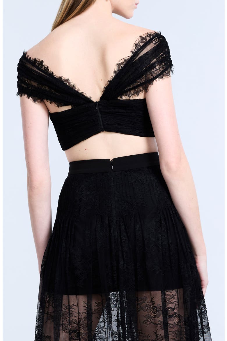 Twist Lace Crop Top, Alternate, color, BLACK
