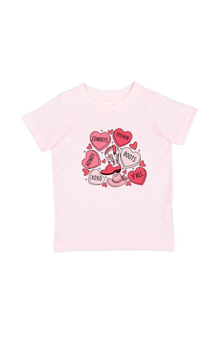 Sweet Wink Howdy Valentine
s Day Short Sleeve T-Shirt, Main, color, Ballet Pink