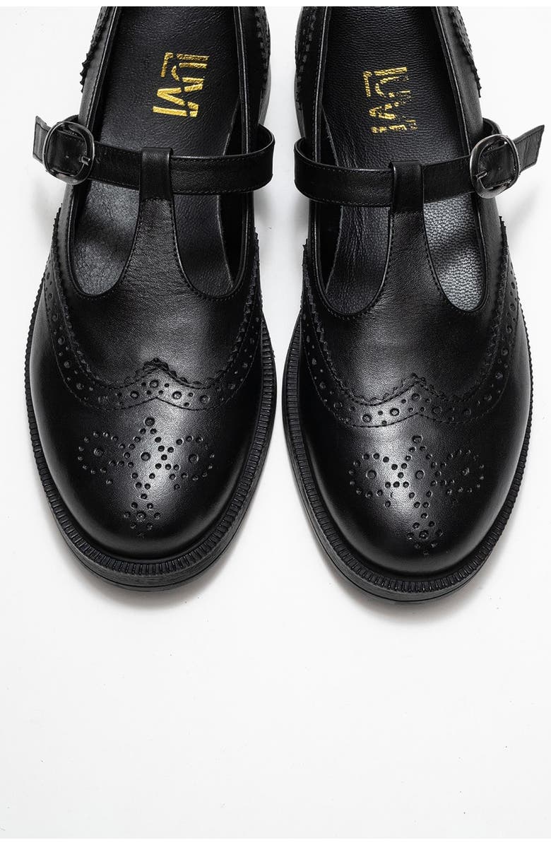 Forever & Always Shoes Janney Leather Strap Loafers, Alternate, color, Black Leather