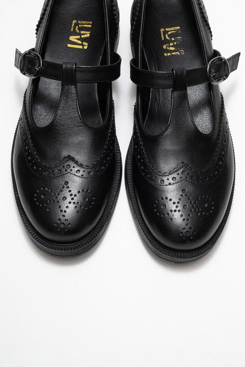 Forever & Always Shoes Janney Leather Strap Loafers In Black