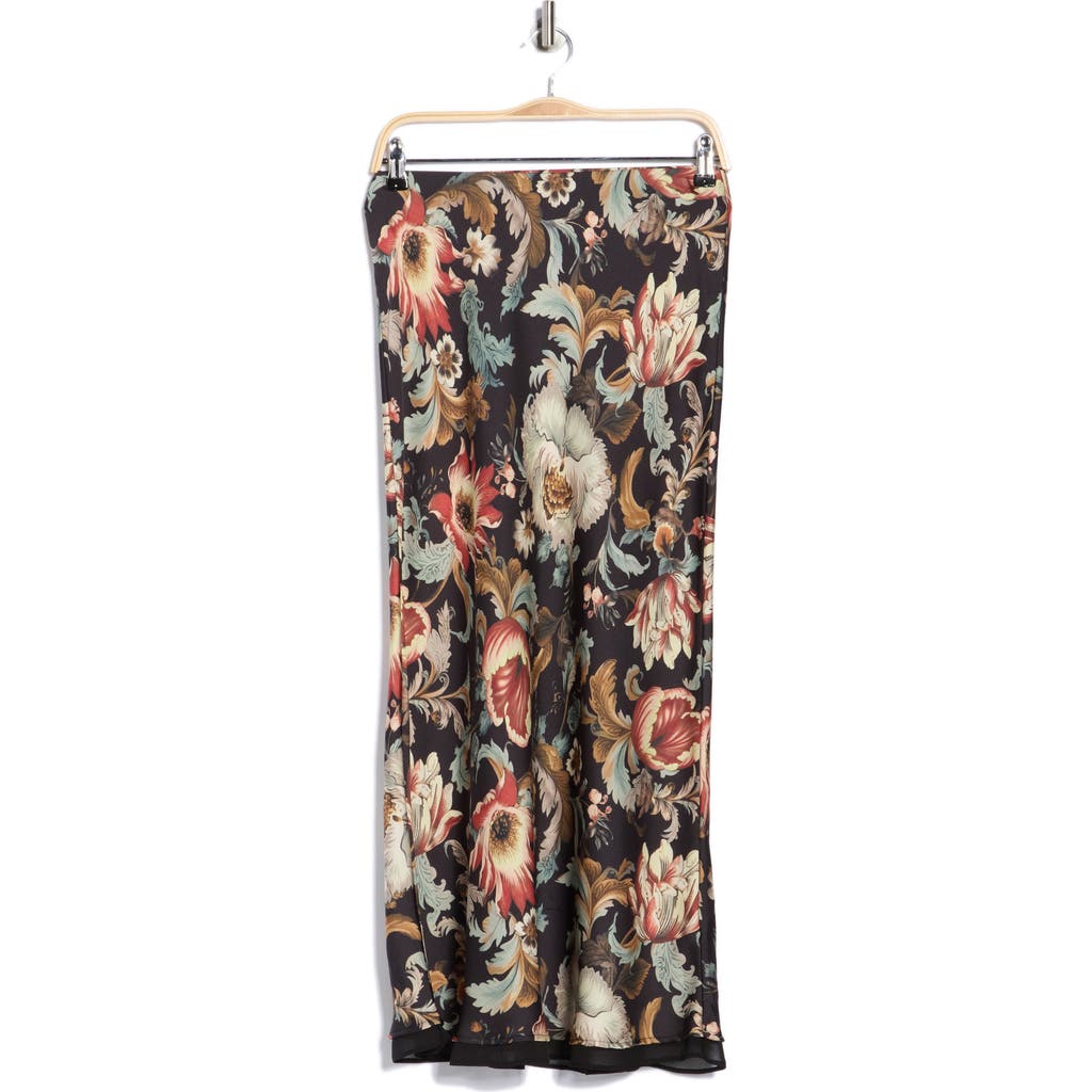 T Tahari Bias Cut Midi Skirt In Brown
