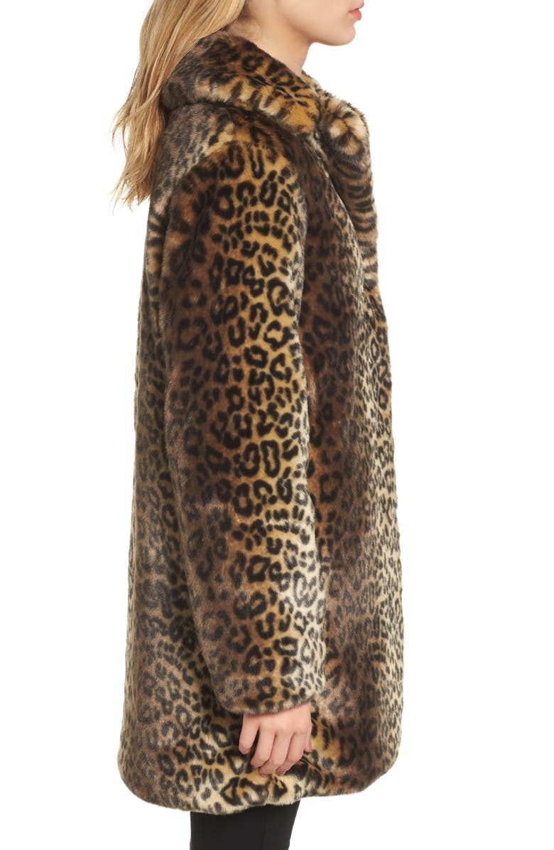 Laundry by Shelli Segal Reversible Cheetah Print Faux Fur Jacket, Alternate, color,