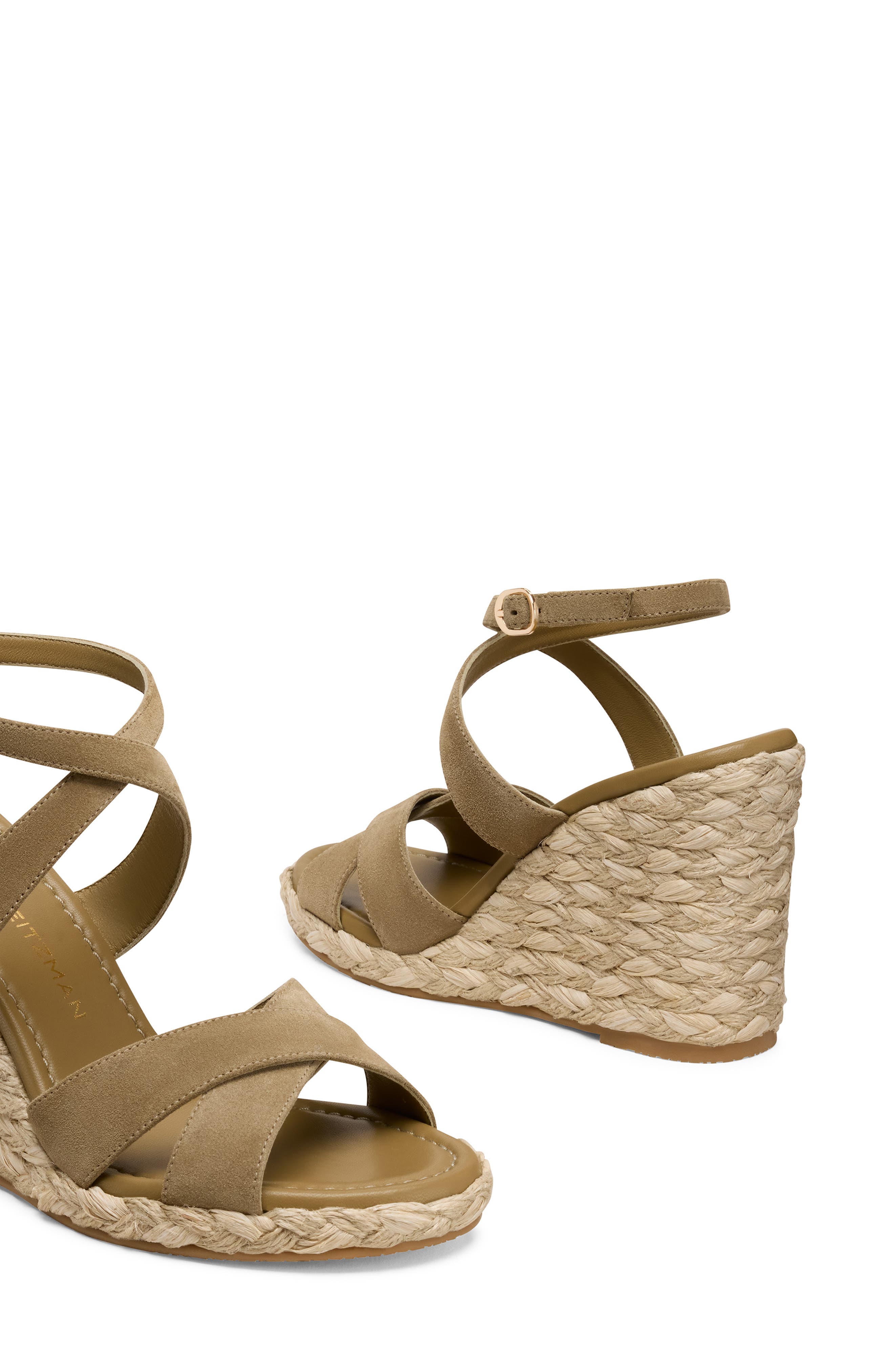 Alyssa Ankle Strap Wedge Sandal, Alternate, color, GOLDEN OLIVE