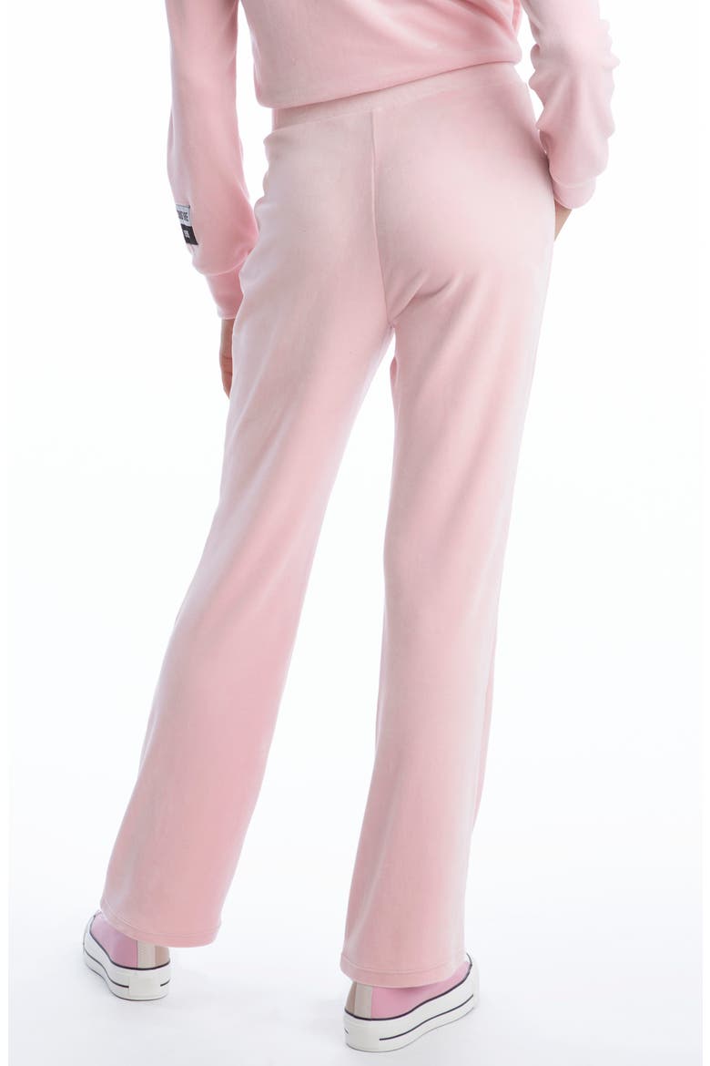 Velour Track Pants, Alternate, color, CHARMING PINK